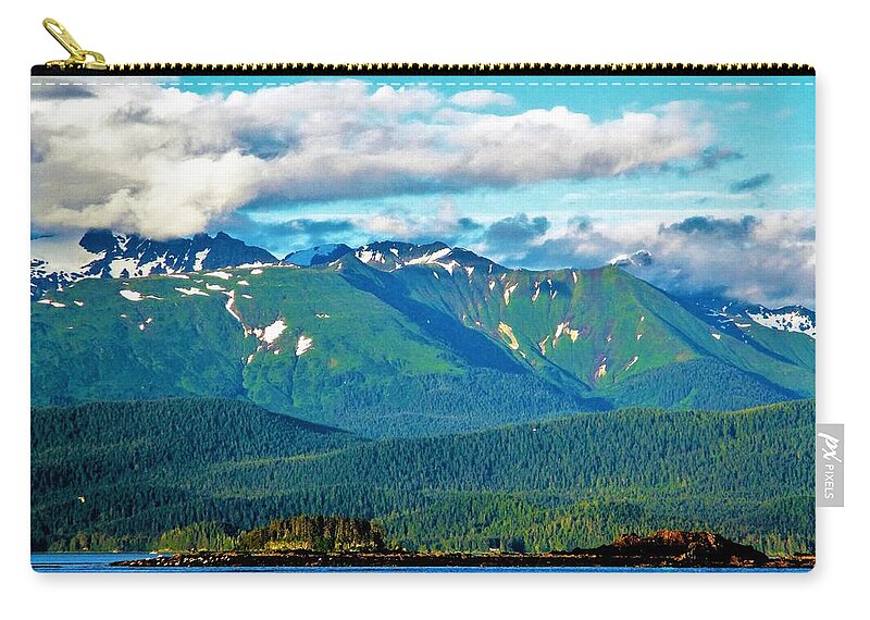 Green Zip Pouch featuring the photograph Emerald Hill by Martin Cline