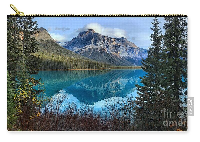 Emerald Lake Zip Pouch featuring the photograph Emerald Lake Framed by Adam Jewell