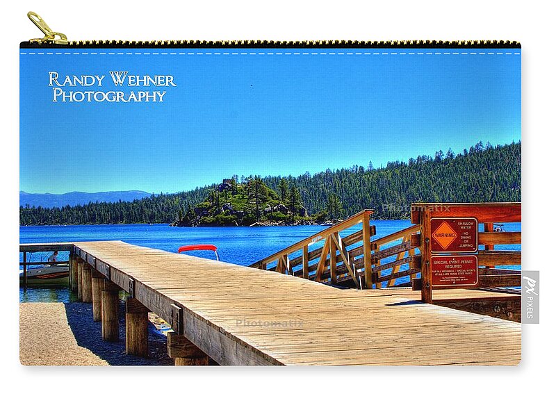 Landscape Zip Pouch featuring the photograph Emerald Pier by Randy Wehner