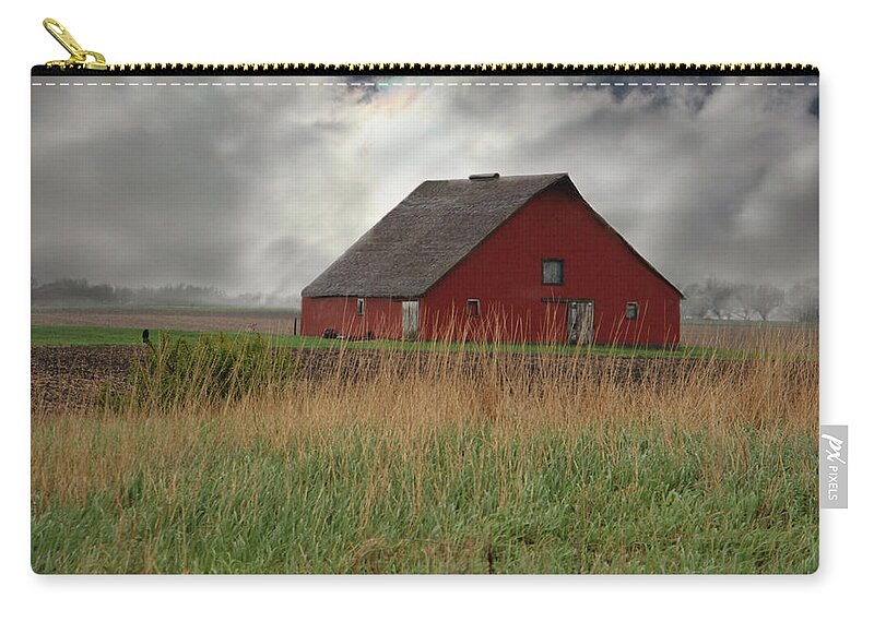 Emergence From Fog And Rain Zip Pouch featuring the photograph Emergence From Fog And Rain by Kathy M Krause