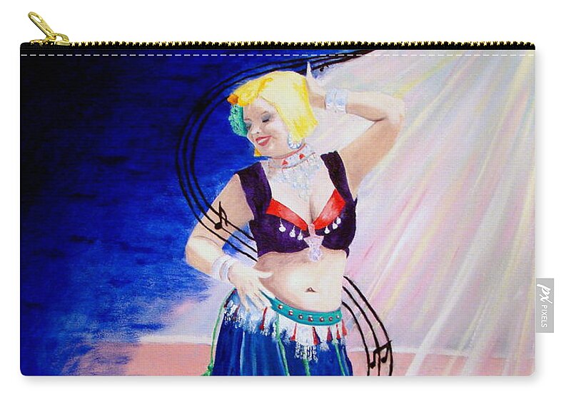 Belly Dancer Zip Pouch featuring the painting Emily Crowe by Lisa Rose Musselwhite