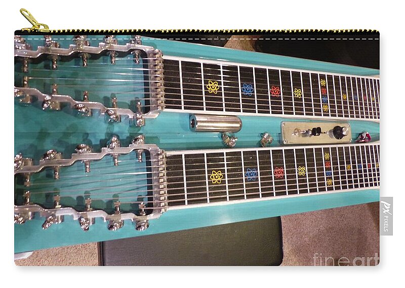 Blue Pedal Steel Guitar Zip Pouch featuring the photograph Emmons Lashley Legrande Pedal Steel Guitar by Rosanne Licciardi