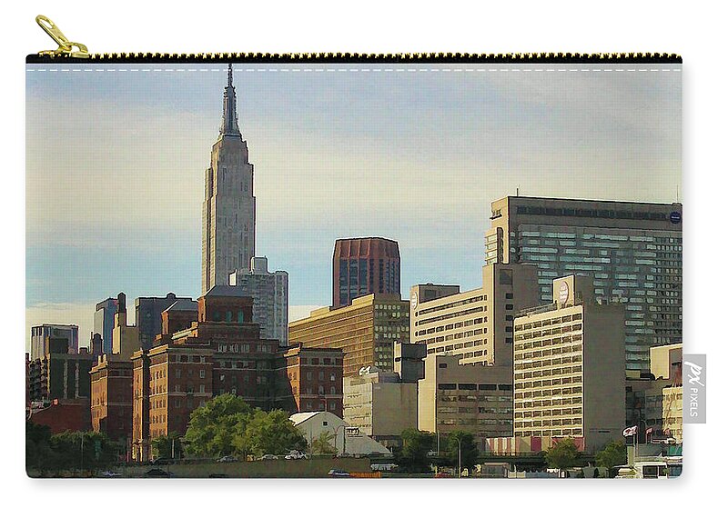 Urban Skyline Zip Pouch featuring the photograph Empire State Building by David Thompsen