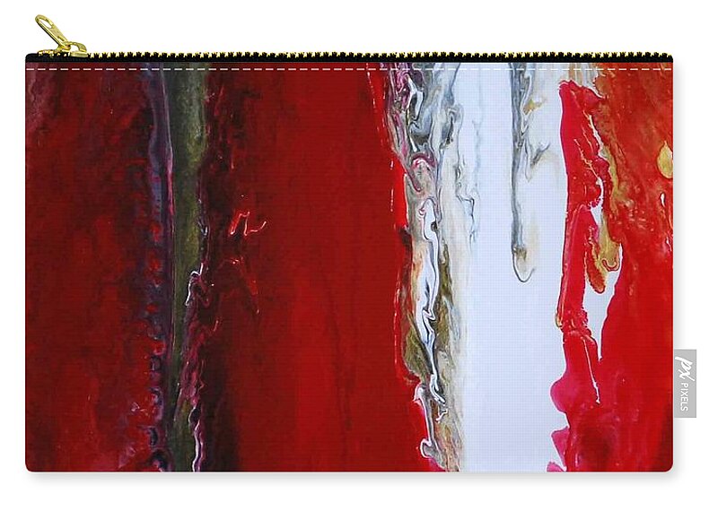 Red Zip Pouch featuring the painting Empowered 2 by Sonali Kukreja