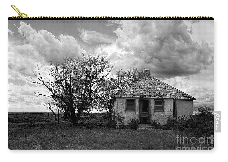 Abandoned Building Zip Pouch featuring the photograph Empty Promises by Jim Garrison