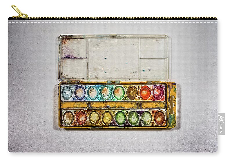 Watercolor Zip Pouch featuring the photograph Empty Watercolor Paint Trays by Scott Norris
