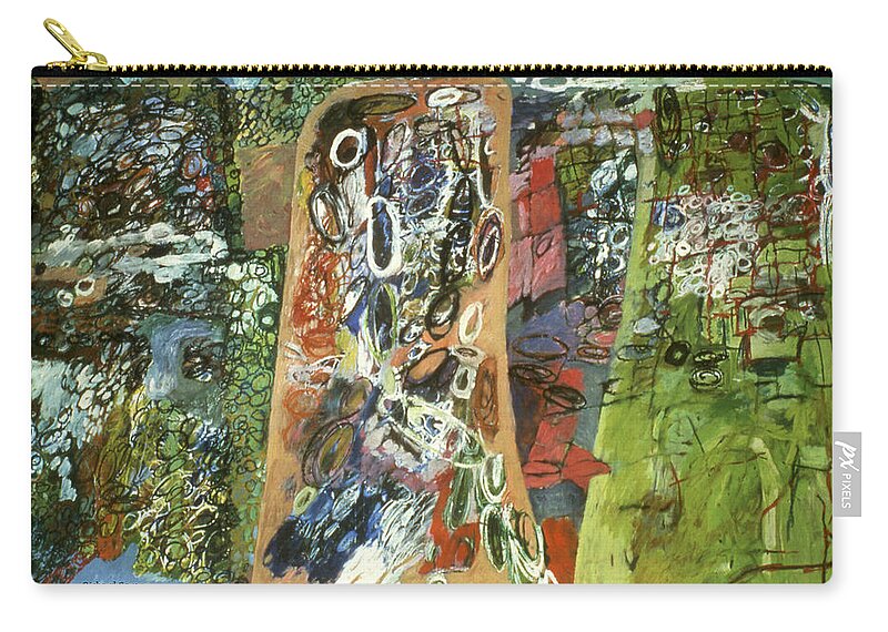 Painting Zip Pouch featuring the painting Encaged by Richard Baron
