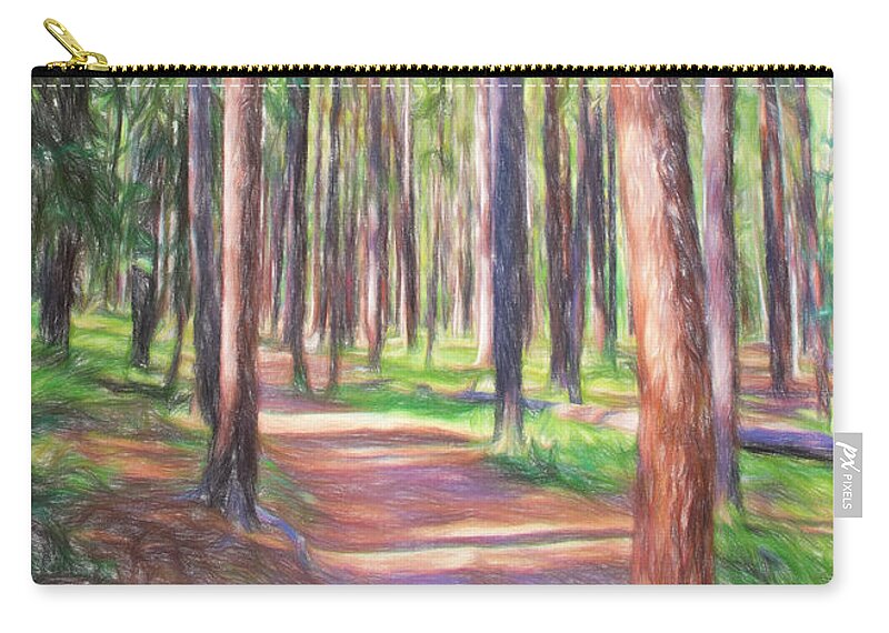 Trees Zip Pouch featuring the photograph Enchanted Forest by Lorraine Baum