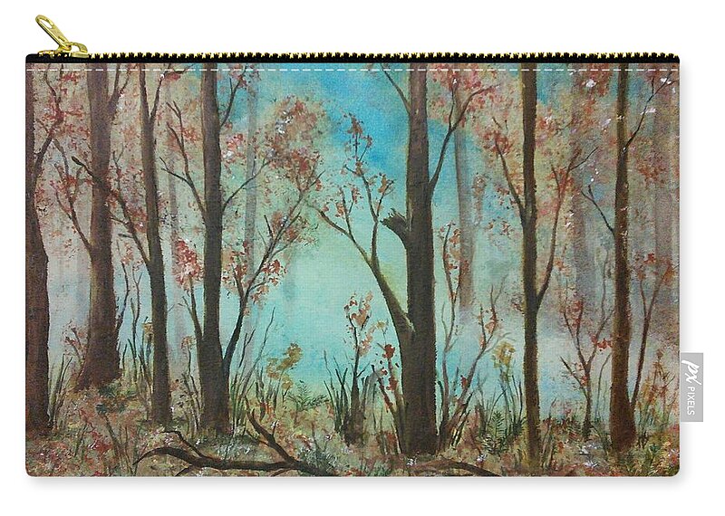 Enchanted Forest Zip Pouch featuring the painting Enchanted Forest by Susan Nielsen