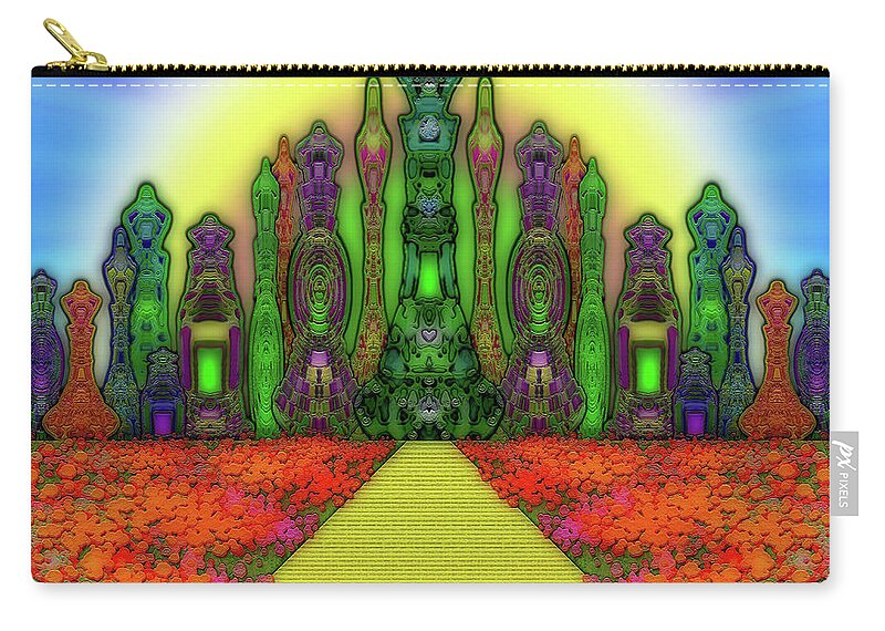 Enchanted Path Zip Pouch featuring the digital art Enchanted Path #004 by Barbara Tristan