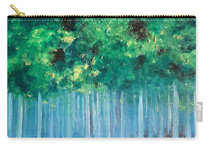 Poplars Zip Pouch featuring the painting Enchanted Poplars by Cheryl Nancy Ann Gordon