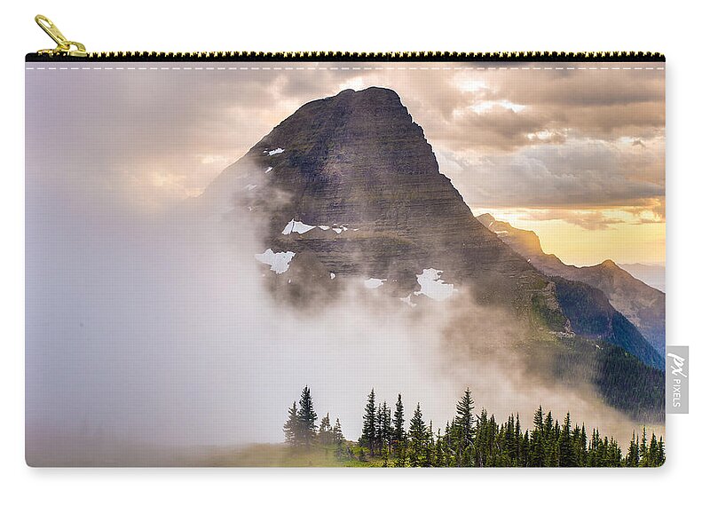 Glacier National Park Carry-all Pouch featuring the photograph Encroaching Fog by Adam Mateo Fierro