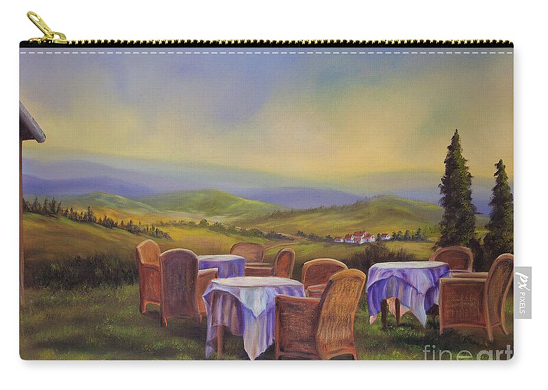 Tuscany Painting Carry-all Pouch featuring the painting End of a Tuscan Day by Charlotte Blanchard