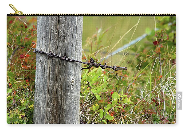 Barbed Wire Zip Pouch featuring the photograph End of the Line by Ann E Robson