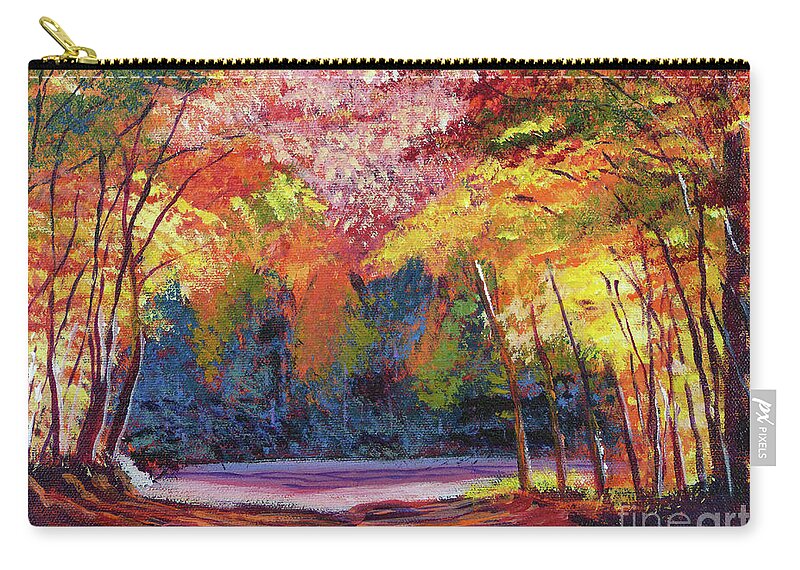 Autumn Zip Pouch featuring the painting End of the Road by David Lloyd Glover