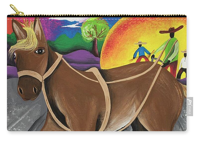 Sabree Zip Pouch featuring the painting Endurance by Patricia Sabreee