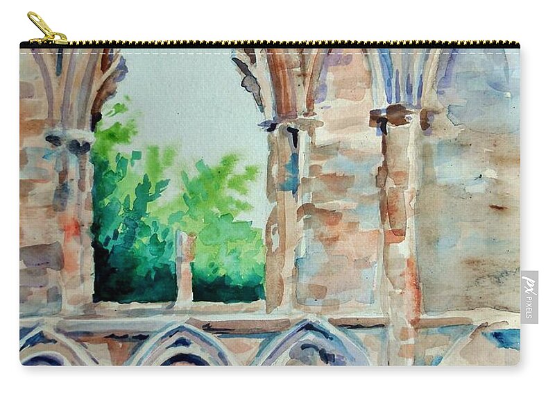 Trees Zip Pouch featuring the painting Enduring Artistry by K M Pawelec