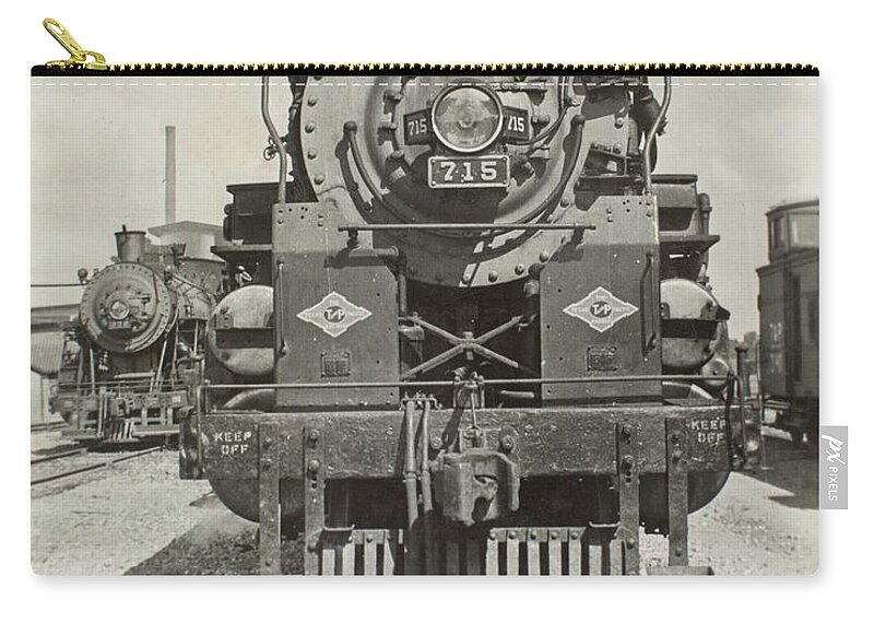 Train Zip Pouch featuring the photograph Engine 715 by Jeanne May