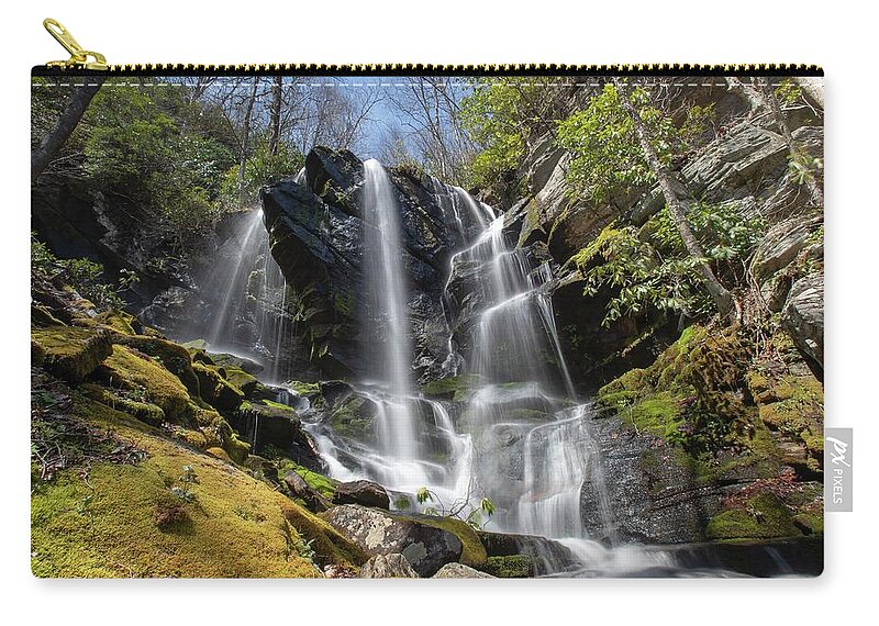 English Falls Zip Pouch featuring the photograph English Spring by Chris Berrier