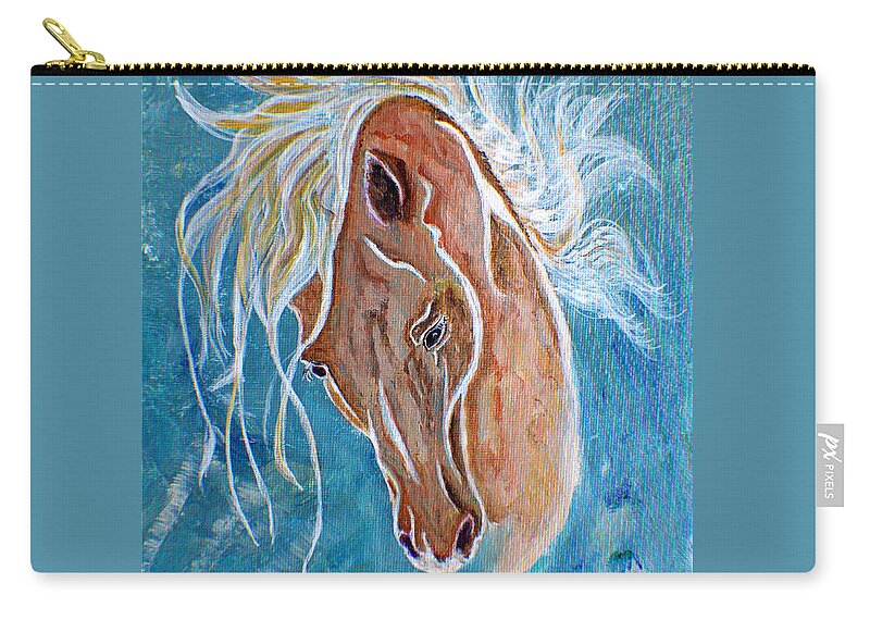 Horse Original Painting Zip Pouch featuring the painting Equestrian Dreams by Ella Kaye Dickey