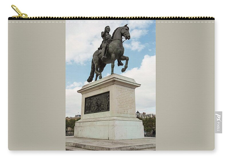 Equestrian Zip Pouch featuring the photograph Equestrian Statue of King Henri IV by Hany J