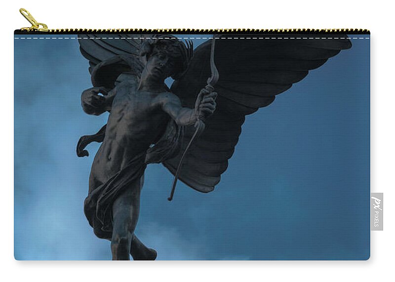 Piccadilly Circus Zip Pouch featuring the photograph Eros at Picadilly Circus by Steven Richman