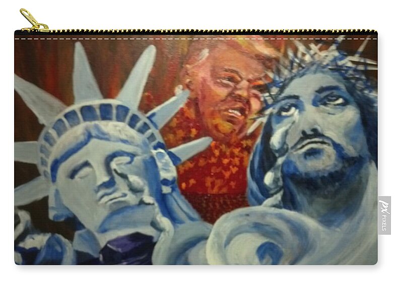 Politics Carry-all Pouch featuring the painting Escape on Tears of Love and Liberty by Saundra Johnson