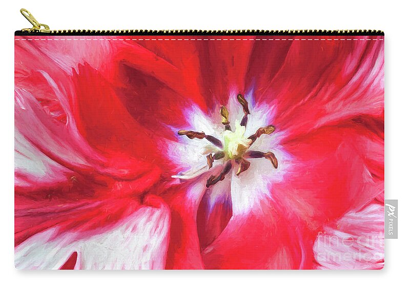 Tulip Zip Pouch featuring the digital art Estella Rijnveld tulip detail by Liz Leyden