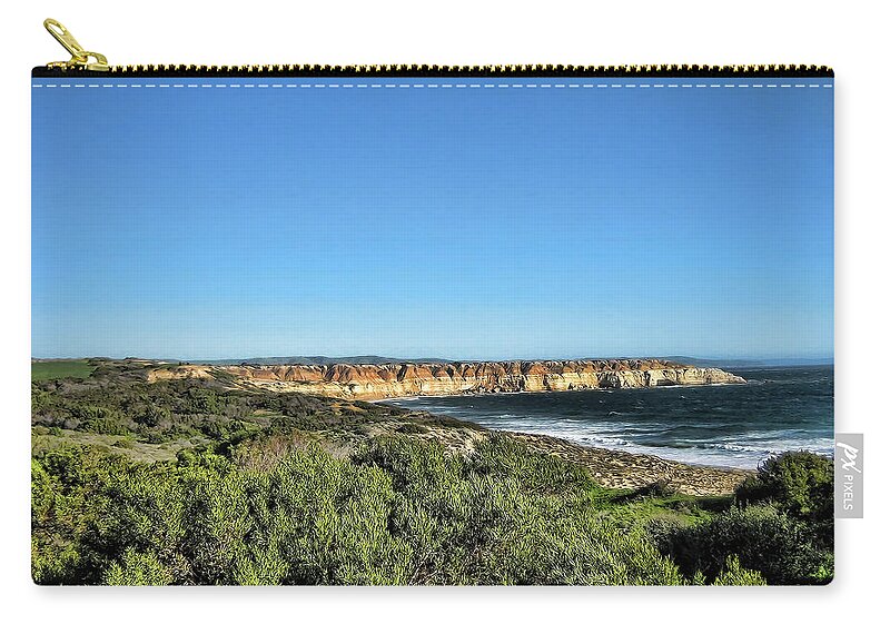 Coastline Zip Pouch featuring the photograph Etched out of Sandstone by Douglas Barnard