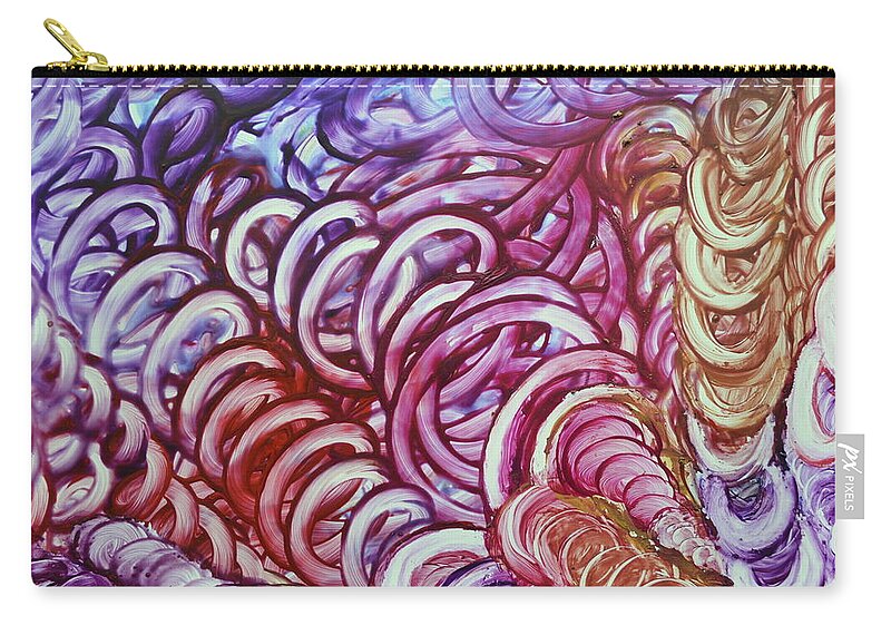 Abstract Zip Pouch featuring the painting Eternal Links II by Manjiri Kanvinde