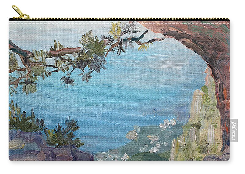 Ai-petri Zip Pouch featuring the painting Eternal View. Ai-Petri Crimea by Alina Malykhina