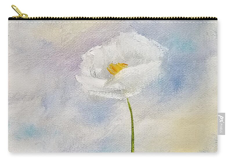 Flower Zip Pouch featuring the painting Ethereal Aspirations by Judith Rhue
