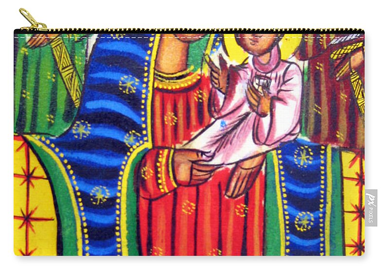 Ethiopian Mary And Jesus Zip Pouch featuring the photograph Ethiopian Mary and Jesus by Munir Alawi