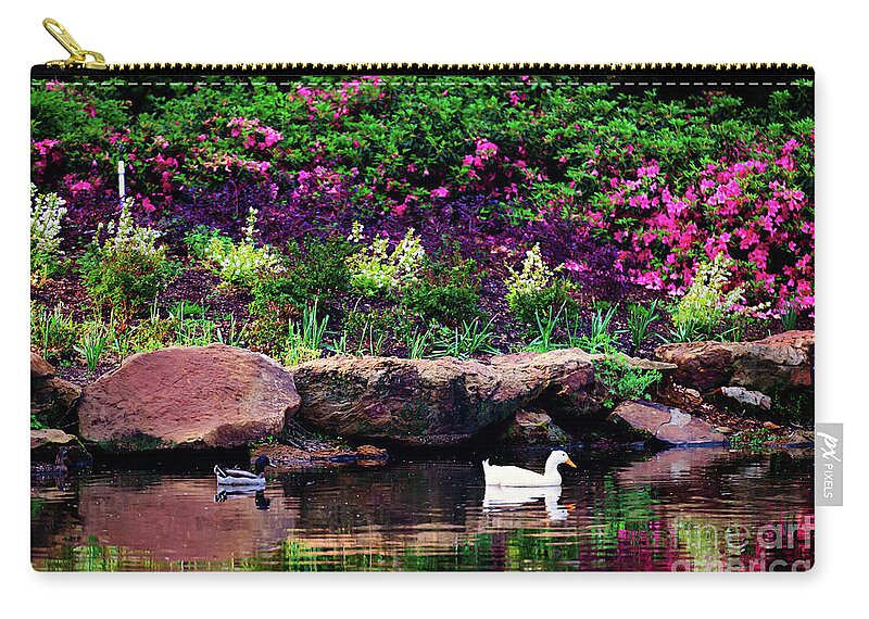 Tamyra Zip Pouch featuring the photograph Ethreal Beauty at the Azalea Pond by Tamyra Ayles