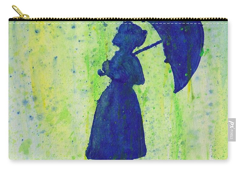 Rain Zip Pouch featuring the painting Even on the cloudiest days keep your faith by Shana Rowe Jackson
