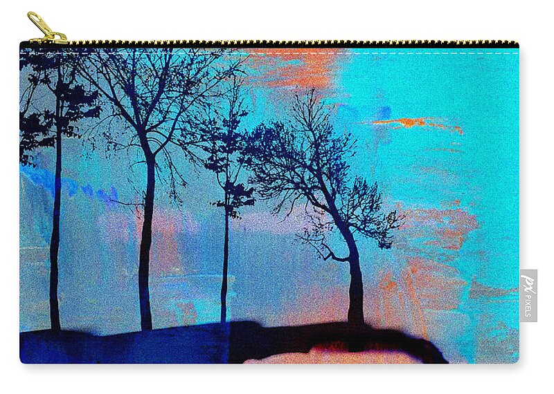 Blue Zip Pouch featuring the painting Evening by Amy Shaw