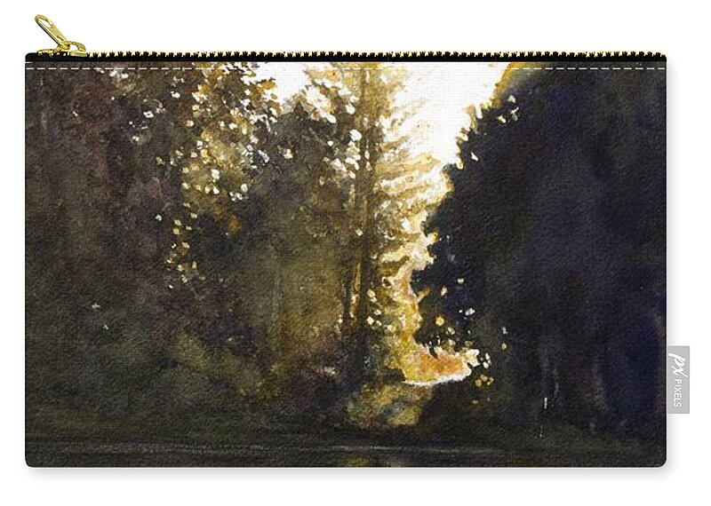 Landscape Zip Pouch featuring the painting Evening by Barbara Pease