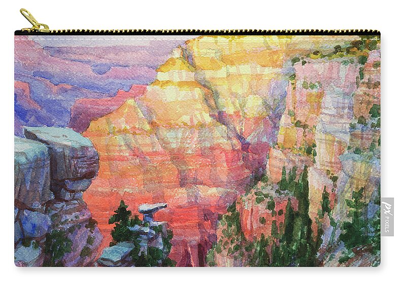 Southwest Zip Pouch featuring the painting Evening Colors by Steve Henderson