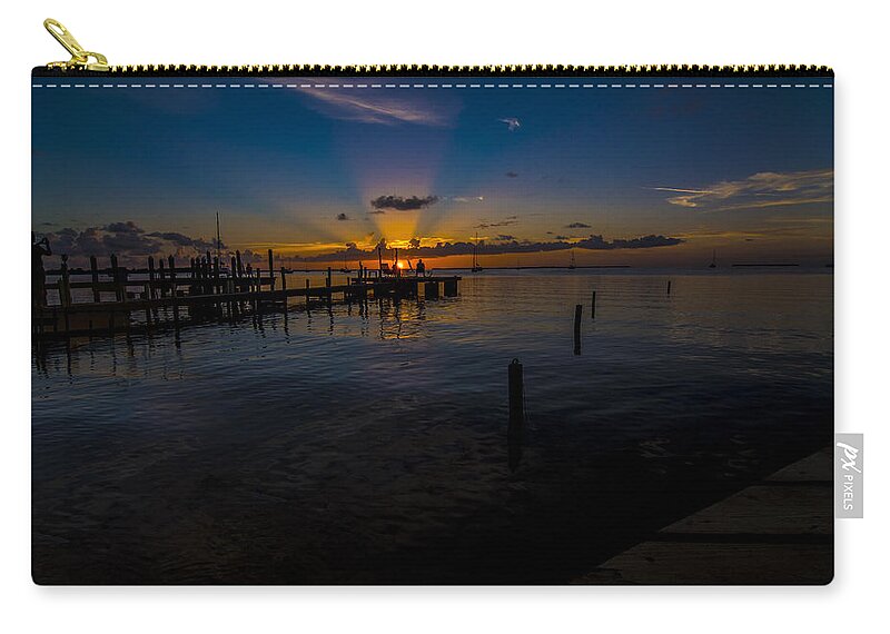 Florida Keys Zip Pouch featuring the photograph evening in Key Largo by Kevin Cable