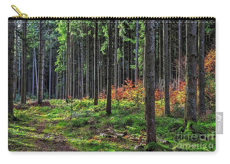 Black-forest Zip Pouch featuring the photograph Evening light by Bernd Laeschke