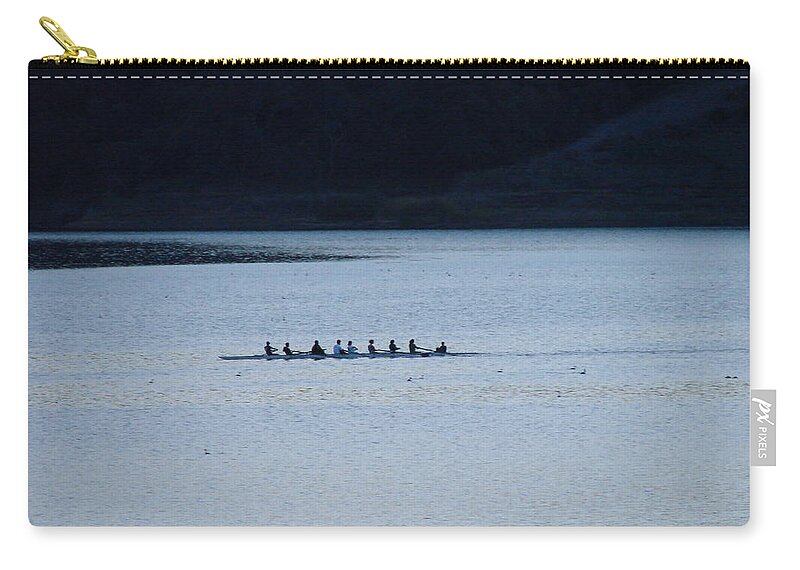 Lake Zip Pouch featuring the photograph Evening Row by Liz Vernand