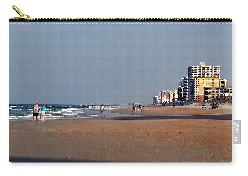 Beach Zip Pouch featuring the photograph Evening Stroll by Peggy Urban