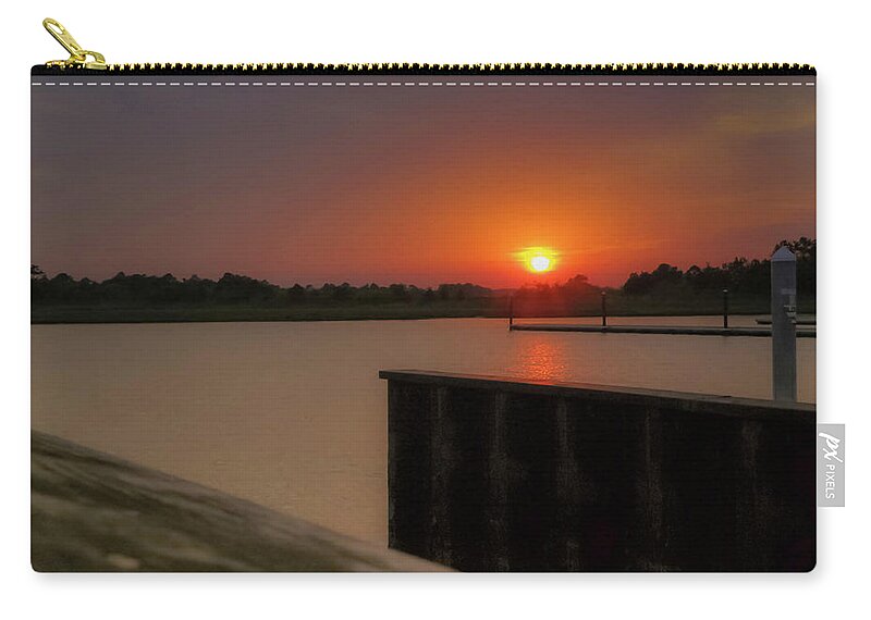 Indian River Marina Zip Pouch featuring the photograph Evening Sunset in May by Amy Bishop