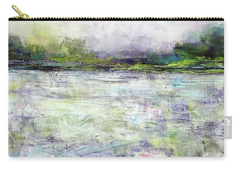 Oil Zip Pouch featuring the painting Evening Tide by Christine Chin-Fook