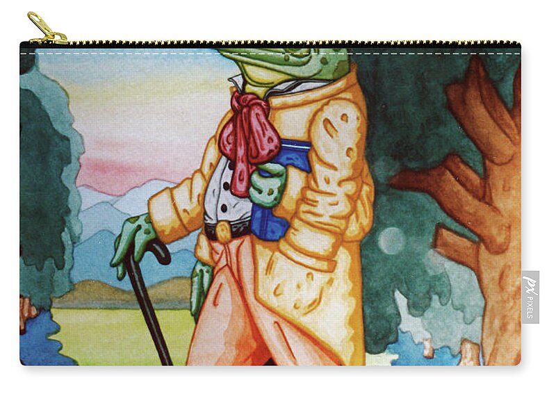  Zip Pouch featuring the painting Evening Walk by Paxton Mobley