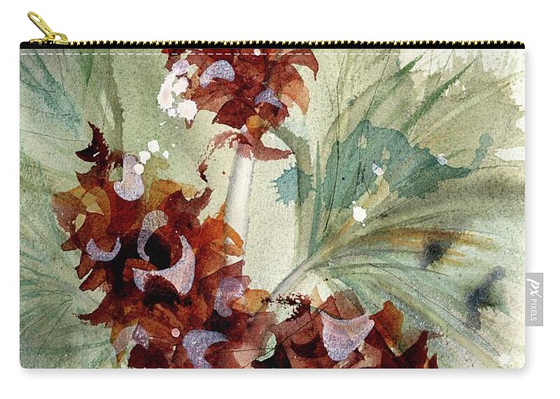 Evergreen Zip Pouch featuring the painting Evergreen Branch by Dawn Derman