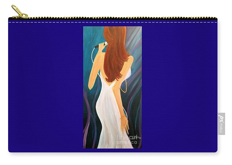 Sing Zip Pouch featuring the painting Everybody's Got A Song To Sing by Artist Linda Marie