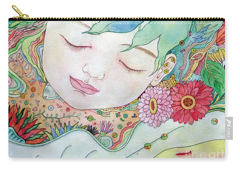 Child Zip Pouch featuring the painting Everything is a Child of the Earth by Fumiyo Yoshikawa