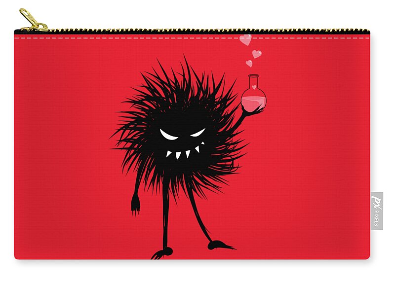 Love Potion Zip Pouch featuring the digital art Evil Bug With A Love Potion by Boriana Giormova