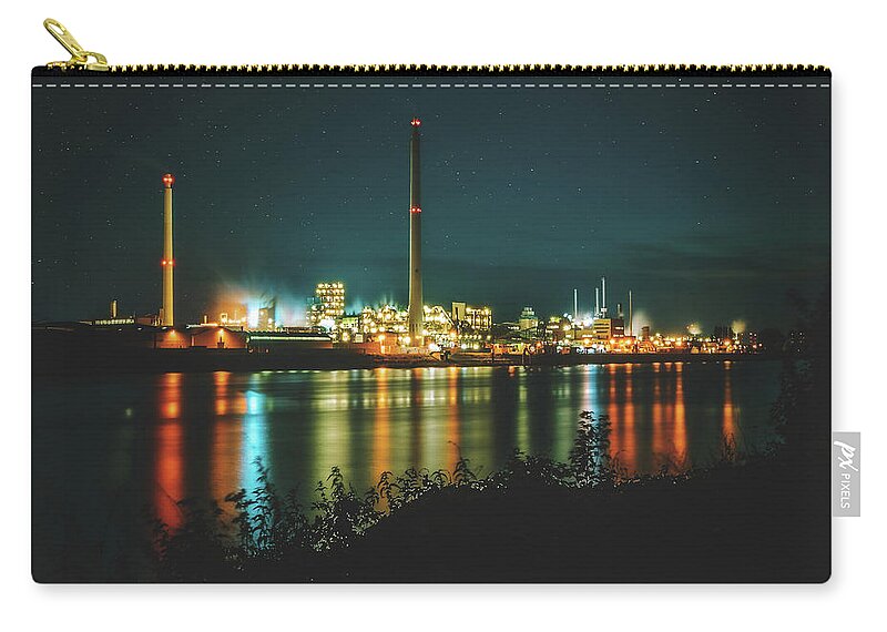 Factory Zip Pouch featuring the photograph Evonik Industries by Marc Braner